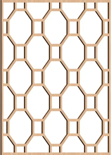 Vista 34 de 7 3/8"W x 7 3/8"H x 1/4"T Extra Small Pontiac Decorative Fretwork Wood Wall Panels, Alder
