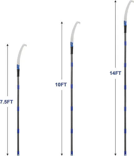 Vista 7 de FLY HAWK Sierra de poste, sierras de poste de 90 pulgadas para recortar árboles, recortadora de árboles, poste de pie, poda, hoja de sierra, barra