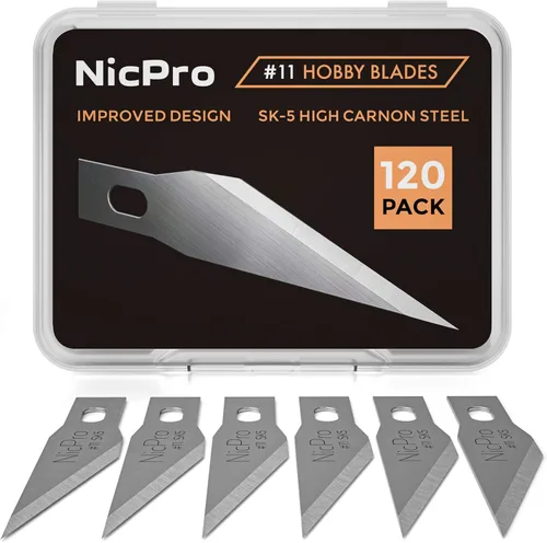 Vista 8 de Nicpro Juego de 120 cuchillas de hobby SK-5, repuesto de utilidad #2, herramienta de corte de repuesto con estuche de almacenamiento