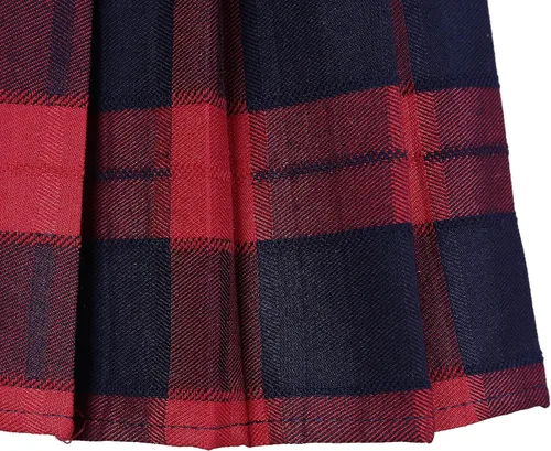 Vista 4 de Falda plisada a cuadros con cintura elástica para mujer, minifalda de uniforme escolar