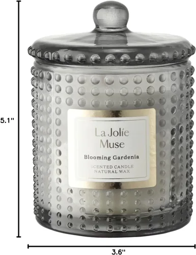 Vista 8 de LA JOLIE MUSE Blooming Gardenia Vela perfumada, velas de regalo para mujeres, vela de cera natural, velas para el hogar, 75 horas de combustión
