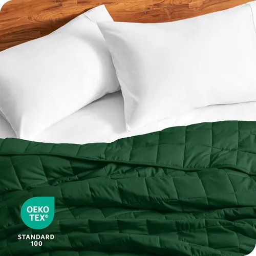 Vista 110 de Bare Home Manta con peso tamaño Twin o Full 7 libras (40" x 60") - Totalmente natural 100% algodón - Manta pesada premium con cuentas de vidrio
