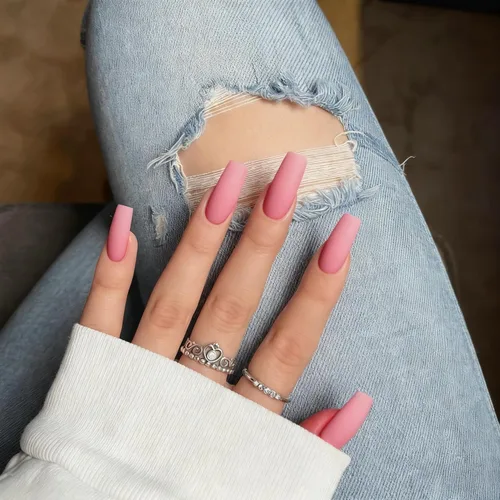 Vista 65 de Uñas postizas a presión negras de longitud media y forma cuadrada, Xcreando uñas postizas acrílicas estilo ataúd de longitud media, uñas adhesivas