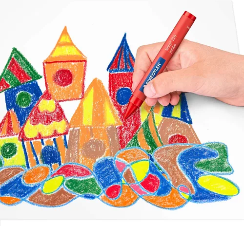 Vista 2 de Staedtler 229 12 C12 C12 - Crayones de cera jumbo, 0.433 in de ancho, varios colores (paquete de 12)