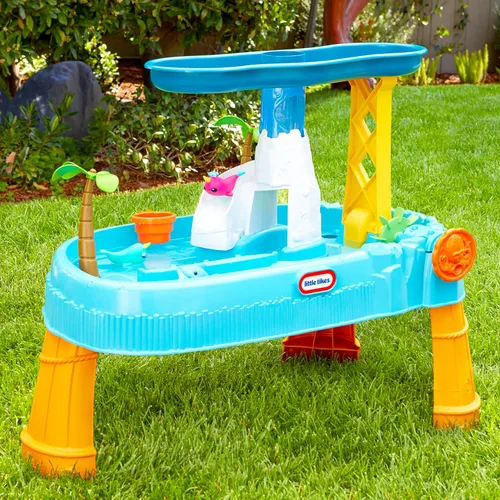 Vista 9 de Little Tikes Waterfall Island - Mesa acuática (exclusivo de Amazon) con accesorios, para exteriores, para niños y niñas de 2 a 5 años