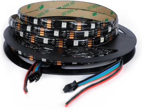 Vista 10 de WS2812B - Tira de LED de 12 V WS2815 (WS2812B actualizado) con luz direccionable individualmente, tira de LED programable con conectores JST-SM de 4