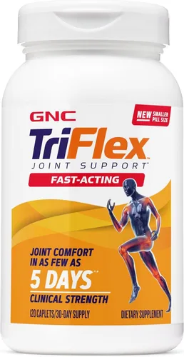 GNC TriFlex de acción rápida 2.0, mejora la comodidad y rigidez de las articulaciones, dosis de fuerza clínica de glucosamina/condroitina y
