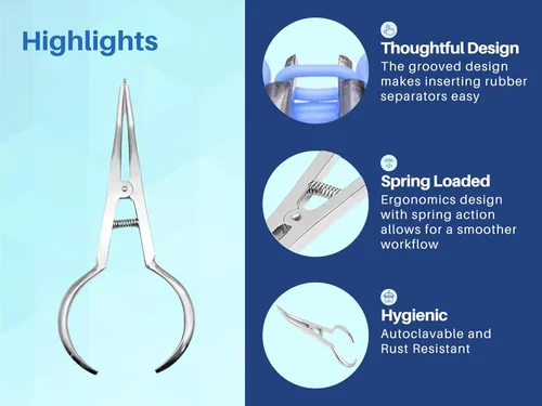 Vista 3 de ARTMAN INSTRUMENTS Dental Orthodontic separator placing pliers elastic separator placer pliers separator pliers