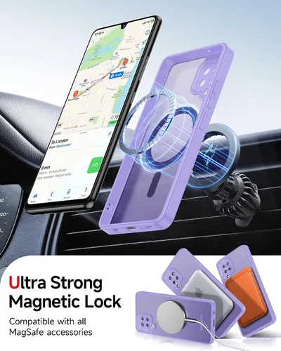Vista 1668 de LeYi Funda para teléfono Samsung-S23: protector de pantalla e imán MagSafe Púrpura