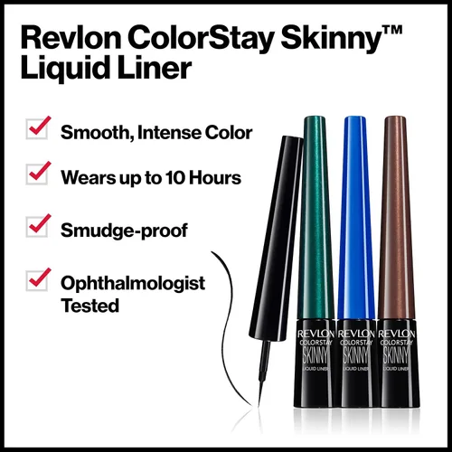 Vista 3 de Delineador líquido Skinny de Revlon ColorStay, 0.08 onzas líquidas