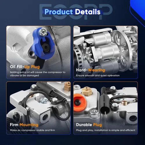 Vista 4 de ECCPP Bomba de compresor de CA para BMW 330xi 525i 528i 530i 540i 740i M3 X3 1997-2005 AC Compresor