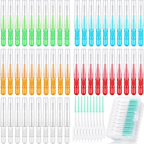Vista 8 de Patelai 350 piezas de cepillo interdental hilo dental herramienta de limpieza de dientes palillo de dientes cabeza de hilo dental Flosser oral