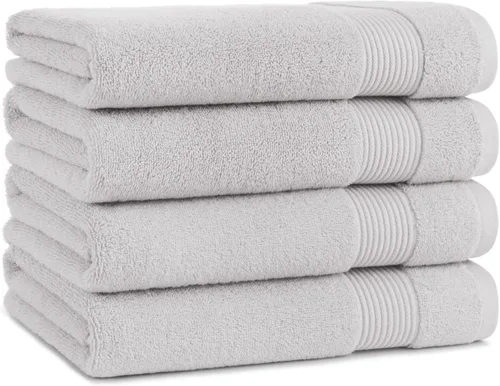 Vista 28 de Juego de toallas de baño Arkwright de 4 piezas - 100% algodón súper suave, 600 GSM de secado rápido y absorbente, artículos de lujo para baño