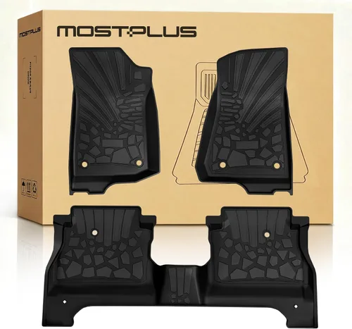 Vista 14 de MOSTPLUS Alfombrillas para Tesla Modelo Y Juniper 2025 2026 para todo tipo de clima, TPE con alfombrilla de carga trasera y alfombrilla de respaldo