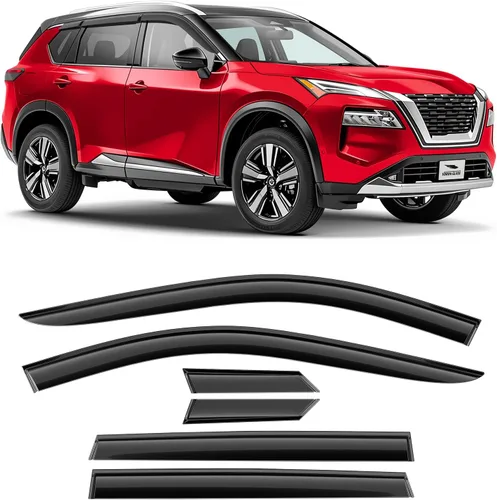 Vista 13 de Voron Glass - Protectores de lluvia con cinta adhesiva para Honda CR-V 2012-2016, deflectores de ventana, viseras de ventilación, 4 piezas - 100540