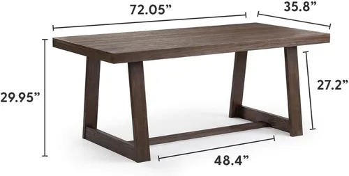 Vista 120 de Plank+Beam Banco de Comedor de Granja de 60 Pulgadas, Banco de Entrada de Madera Maciza, Banco de Madera para Exteriores, Asiento de Comedor