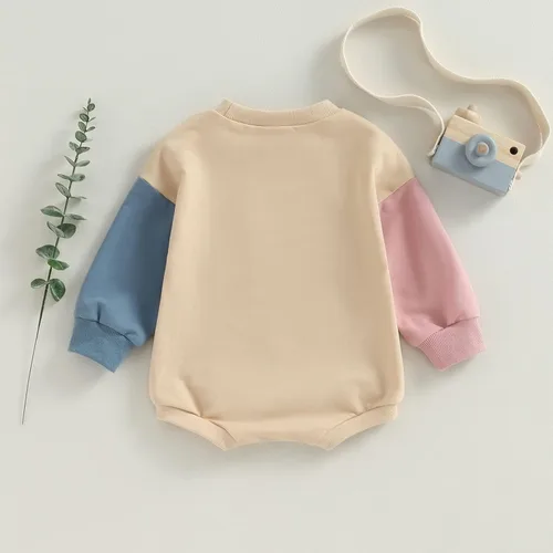 Vista 4 de DNOMAID YZARC Sudadera para bebé niño y niña, con bloques de color, manga larga, diseño de burbujas, de gran tamaño, suéter