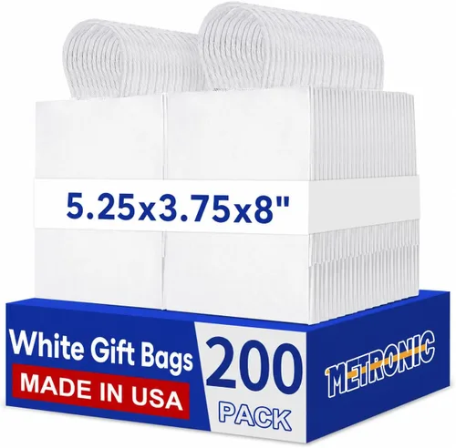 Vista 50 de METRONIC Bolsas de regalo de papel marrón de 5.25 x 3.75 x 8 pulgadas