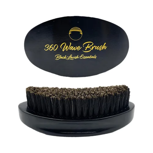 Vista 14 de Cepillo de ondas 360, crea ondas más profundas, cepillos curvos de cerdas de jabalí suaves y duras (cepillo suave, negro)