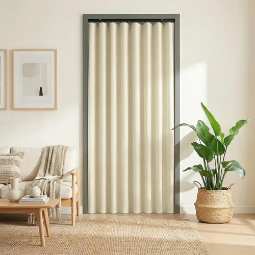 Vista 2 de hoeflife Cortinas opacas para dormitorio, cortinas de oscurecimiento de habitación para sala de estar, cortina de techo para puerta