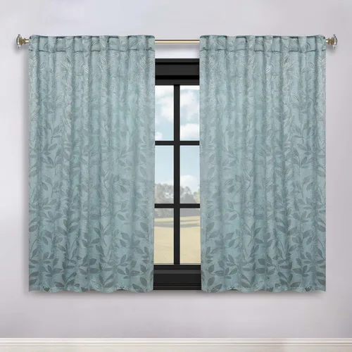 Vista 19 de Superior Cortinas opacas, oscurecimiento de la habitación para dormitorio, bloqueo solar, térmicas, cortinas bohemias modernas, colección de hojas