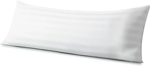 Vista 22 de Juego de 2 protectores de almohada de algodón egipcio 100%, tejido satinado de 400 hilos, protectores de almohada estilo cremallera de fácil cuidado