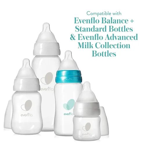 Vista 4 de Evenflo Balance Plus - Tetinas de cuello estándar para usar con botellas de cuello estándar Evenflo Balance Plus, flujo medio para 3 meses