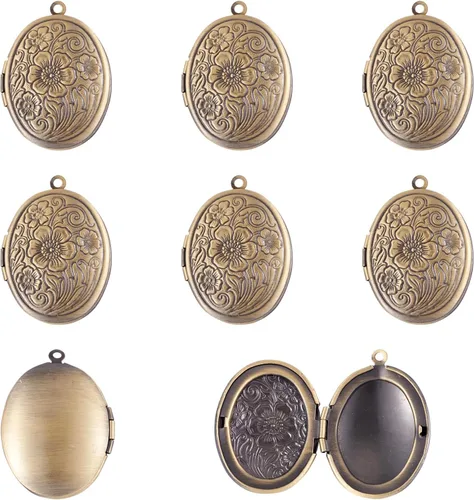 Beadthoven - 10 colgantes con marco de fotos para collares, fabricación de joyas, accesorios personalizados, suministros de decoración