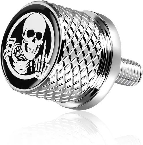 Tornillo de acero inoxidable moleteado para asiento de guardabarros, rosca de 1/4 pulgadas - 20 para Harley Davidson 1996-2020, esqueleto de dedo