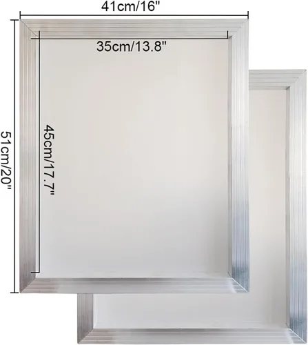 Vista 2 de YLZ Pantallas de impresión de pantalla de seda de aluminio 16 x 20 pulgadas Frame-110 malla blanca (2 PC)