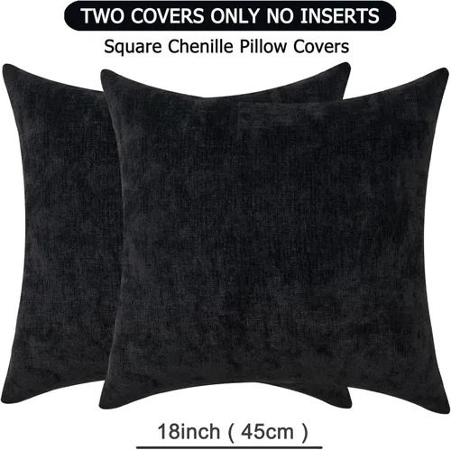 Vista 6 de Juego de 2 fundas de almohada cuadradas decorativas de 18 x 18 pulgadas, almohadas de felpilla súper suaves, fundas de almohada de otoño para sala