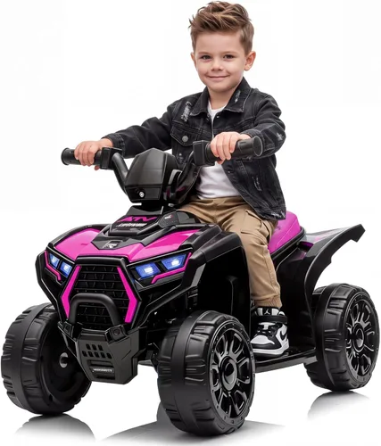 Vista 12 de ATV eléctrico para niños - Quad de 6 V y 4 ruedas con luces y música Azul