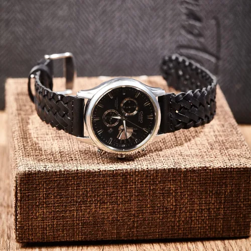 Vista 2 de Moran Quick Release Braided Leather Watch Band 20mm 22mm Replacement Handmade Strap Men Women for Samsung Galaxy watchFossilGarmin SmartWatch