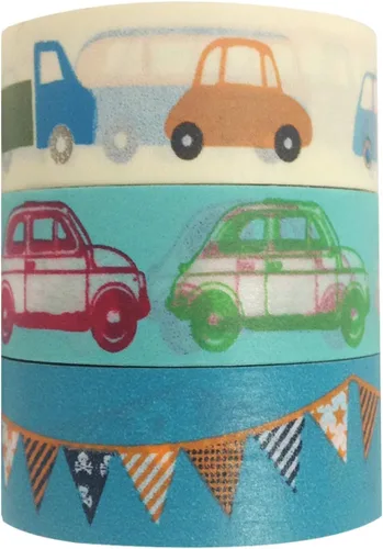 Vista 2 de Wrapables Car Race - Cinta adhesiva japonesa (3 unidades, 32.8 ft de largo x 0.591 in de ancho)