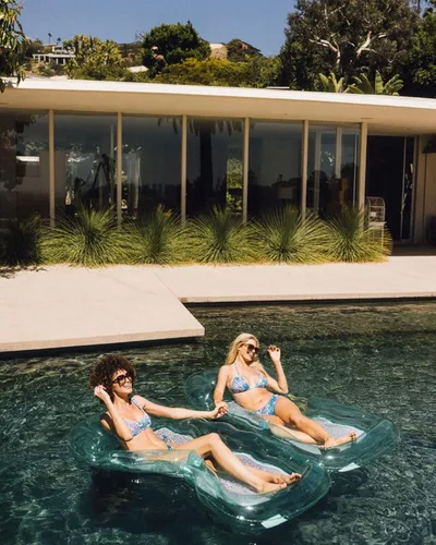 Vista 4 de FUNBOY Clear Inflatable Mesh Pool Lounger Mesh Water Hammock with Built-in Pillow 70" Pool Hammock Float for Adults Swimming Pool Accessories &