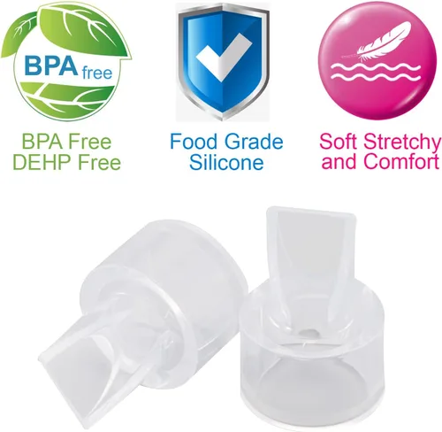 Vista 2 de Válvulas de pico de pato de repuesto compatibles con extractores de leche Lansinoh Reemplazan las válvulas blancas Lansinoh Piezas de extractor