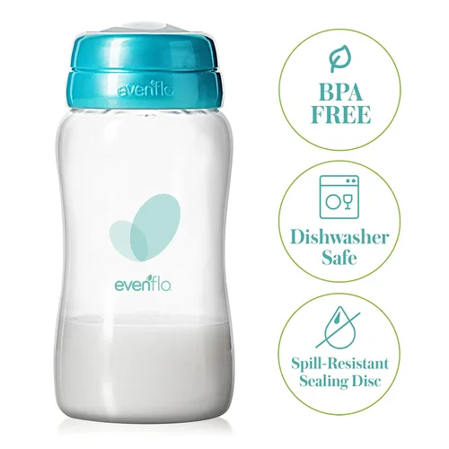 Vista 2 de Evenflo Botellas avanzadas de recolección de leche materna, paquete de 6 unidades de 5 onzas