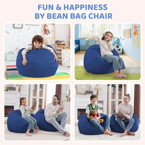 Vista 307 de Puf de 5 pies, puf grande con relleno de espuma viscoelástica, sofá puff esponjoso con funda de terciopelo holandés, puf redondo para sala de estar