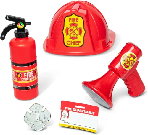 Vista 7 de Melissa & Doug Fire Chief Role Play Costume Dress-Up Set