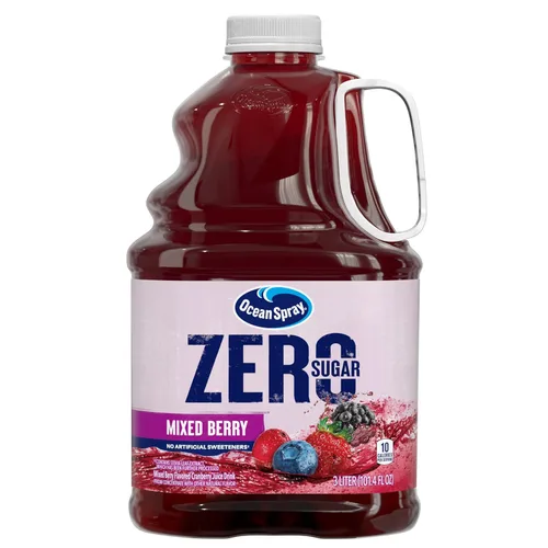 Vista 17 de Ocean Spray® ZERO Sugar - Bebida de jugo de bayas mixtas, bebida de jugo de arándano endulzado con stevia, botella de 64 onzas líquidas