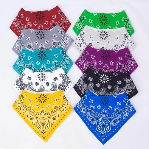 Vista 2 de Maiwa Paquete de 10 baberos triangulares tipo bandana para niños y niñas, para babear, dentición, comer con broches