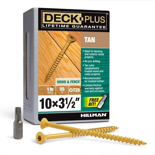 Vista 15 de Deck Plus Tornillos para valla y madera exterior con revestimiento epoxi de 2 pulgadas #8 x 2 Torx/Star Drive incluido, rosca gruesa, tornillo