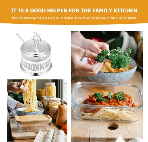 Vista 2 de BESTonZON tarro de vidrio azucarero de vidrio recipientes de coctelera de queso dispensador de condimentos: cisne