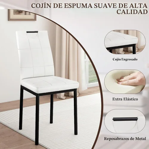 Vista 6 de chartustriable Juego de mesa de comedor de 7 piezas para 4, 5, 6 personas, mesa de cocina grande de madera larga de 71 pulgadas con 6 sillas
