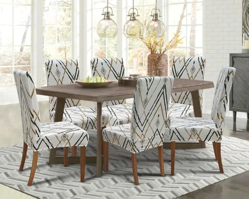 Vista 26 de SPRINGRICO Juego de 4 fundas para sillas de comedor, fundas elásticas para sillas de comedor, de elastano lavables, fundas para sillas Parsons