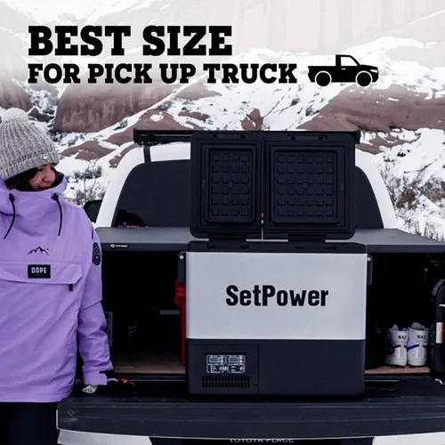 Vista 6 de Setpower PT35 - Refrigerador de coche con cubierta, refrigerador portátil de doble zona de 37 cuartos de galón, refrigerador de coche de 12 voltios