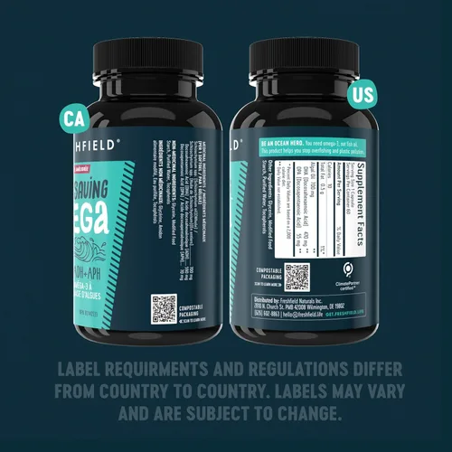 Vista 8 de Freshfield Omega 3, Suplementos de DHA, Fórmula potente 1 por día, Aceite de algas (algas), Omega vegano, aceite de pescado para ahorro de océano