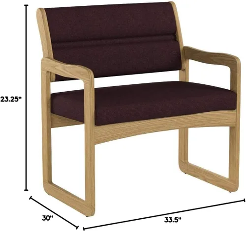 Vista 12 de Wooden Mallet Valley Bariatric Guest, Silla base de trineo, roble mediano