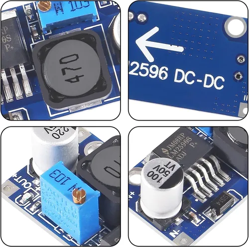 Vista 4 de Alinan 12pcs LM2596 Buck Convertidor Reductor Reductor Regulador de Voltaje Ajustable DC-DC Alta Eficiencia 3A 3-40V a 1.5-35V