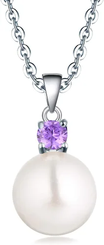 Collar con colgante de perlas cultivadas de agua dulce de plata de ley 925, joyería de JO WISDOM para mujeres y niñas